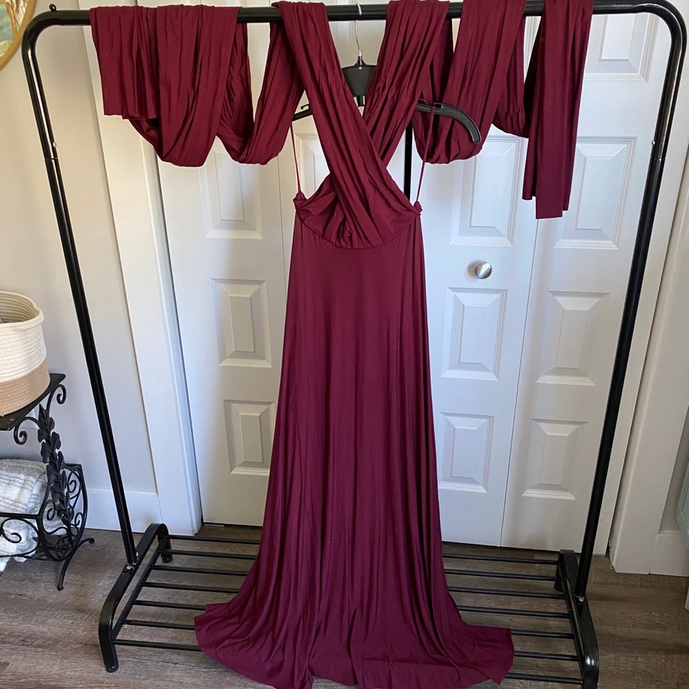 Burgundy wrap dress